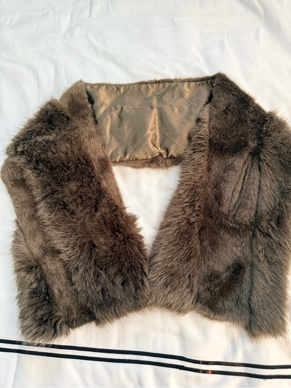 Banana Republic Brown Faux Fur Teddy Shrug Jacket